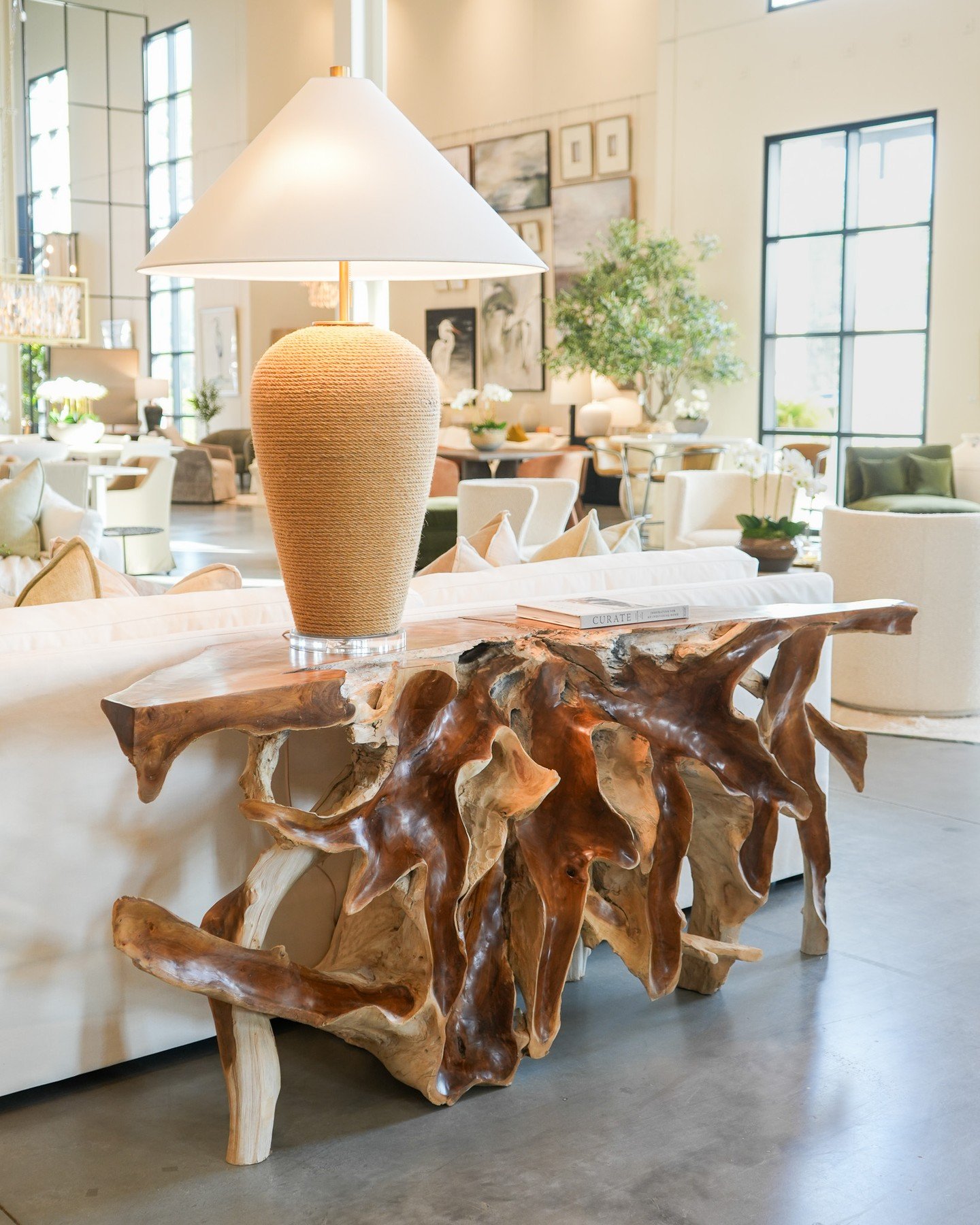 Rooted in nature, refined for the modern home.

This sculptural teak root console table brings organic movement and one-of-a-kind character to any space &mdash; a true statement piece that celebrates the raw beauty of natural wood.
