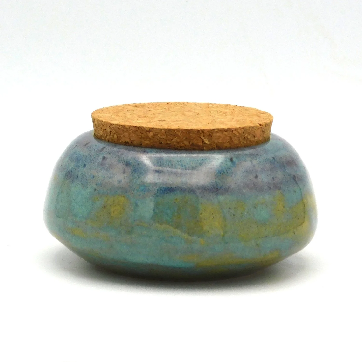 Stoneware Keepsake Jar Purple and Jade