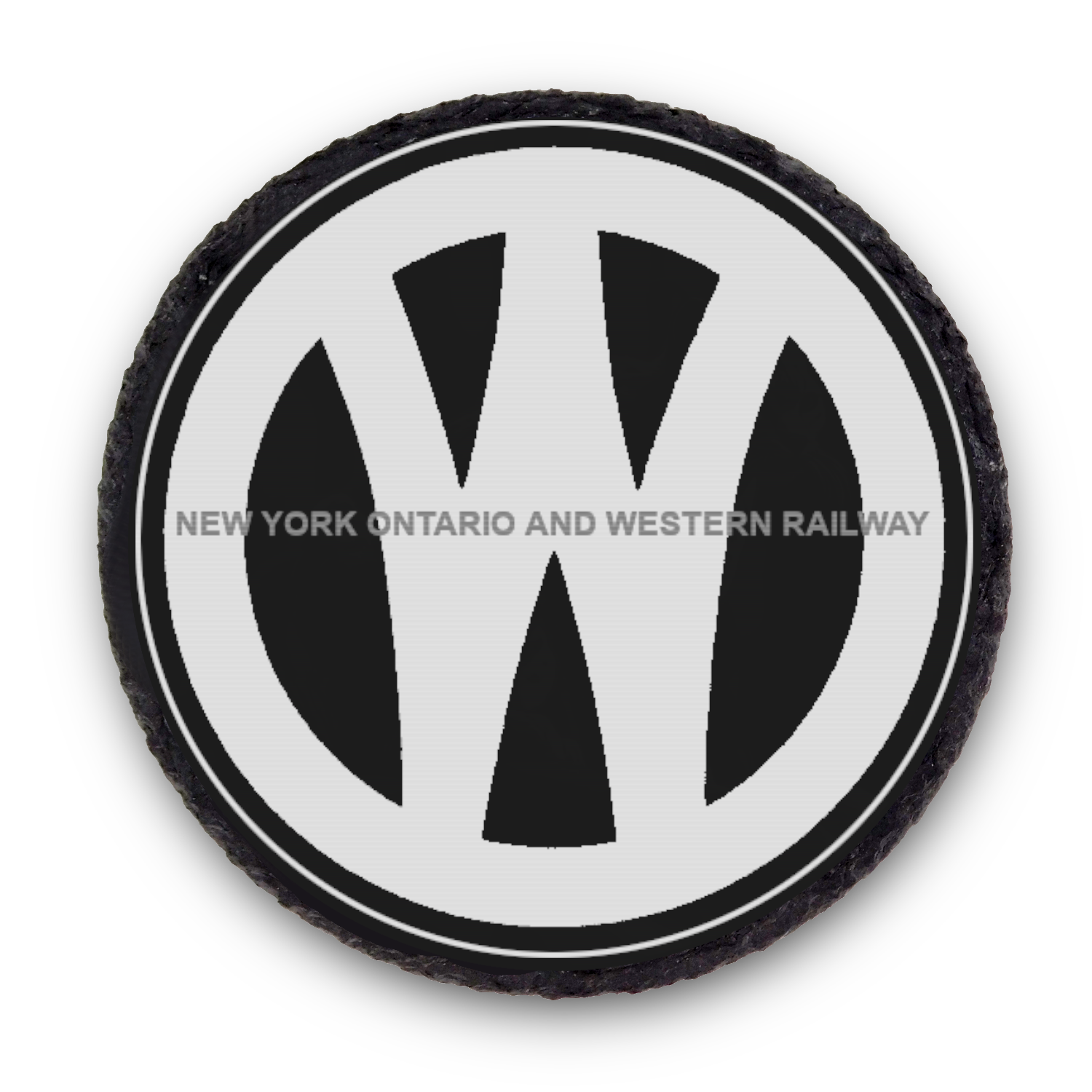 Natural Slate Coaster O&W Railroad