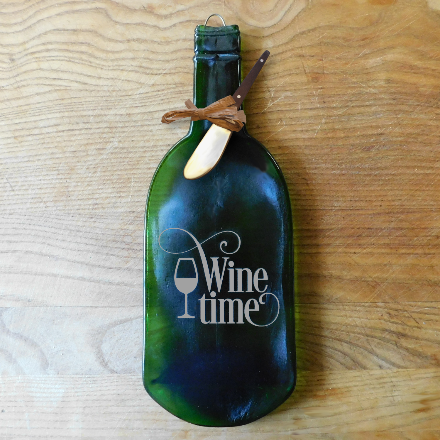 Melted Wine Bottle Cheese Board "Wine Time"