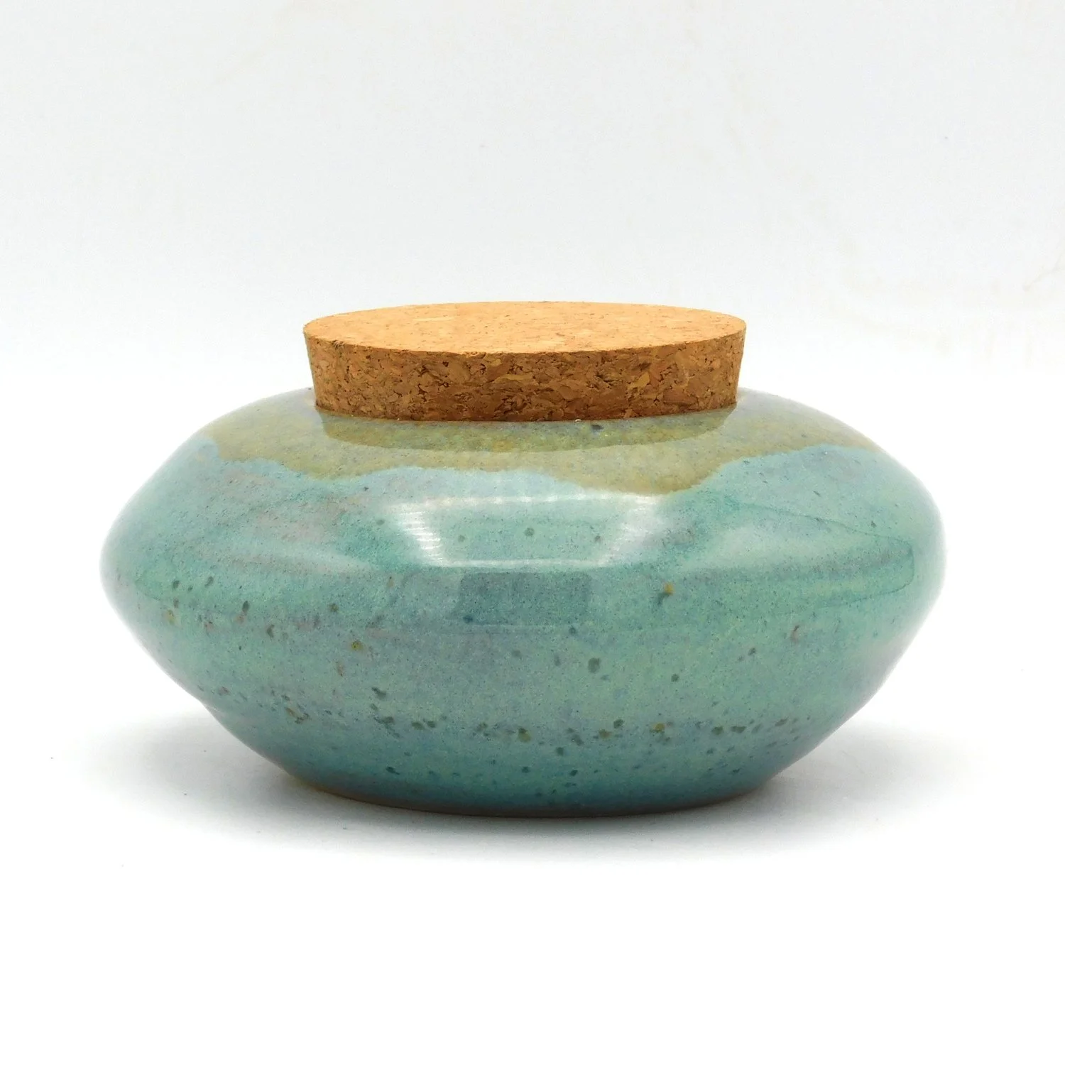 Stoneware Keepsake Jar Jade Oval