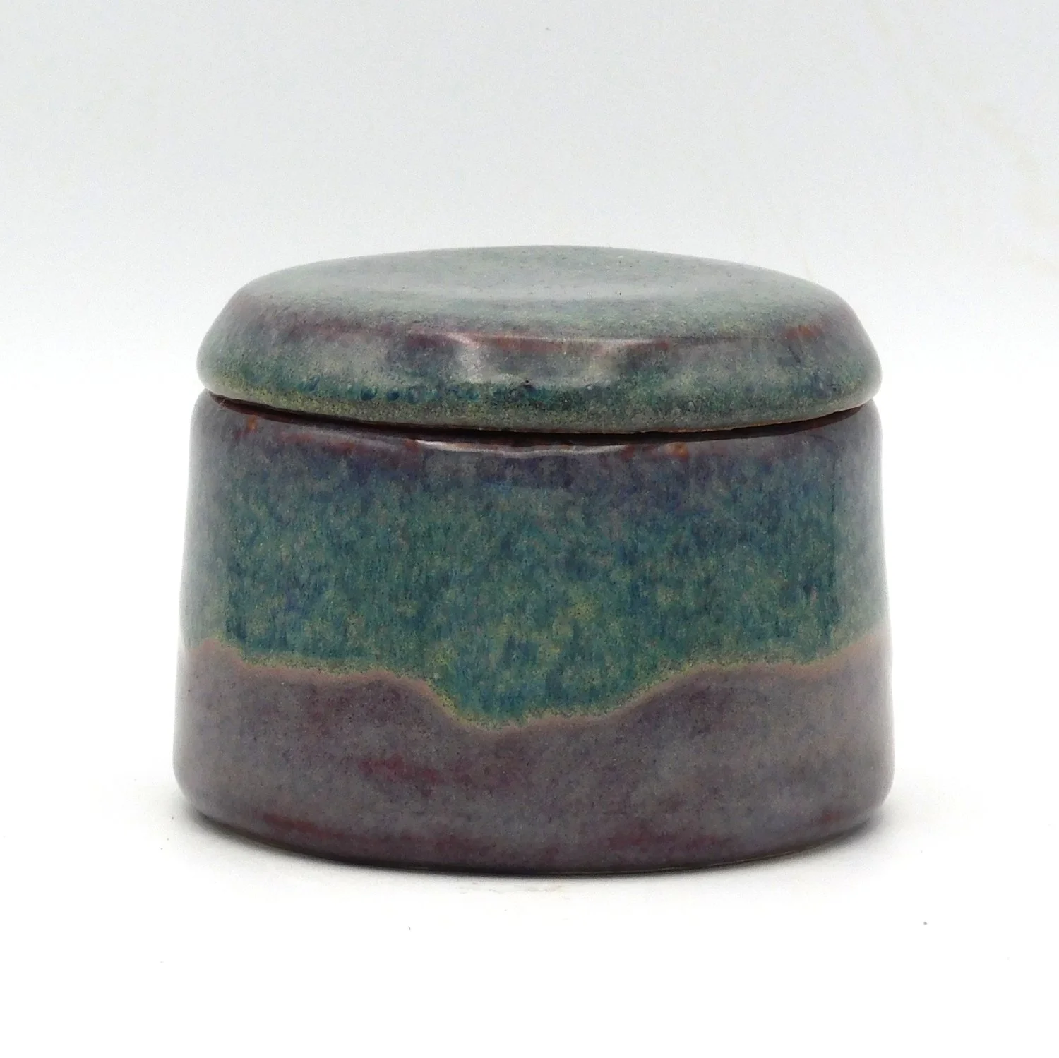 Stoneware Keepsake Jar Blue and Purple