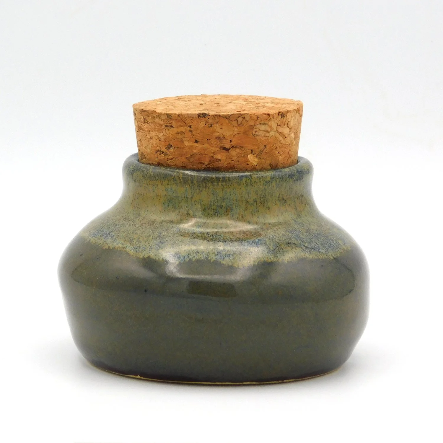 Stoneware Keepsake Jar Deep Green