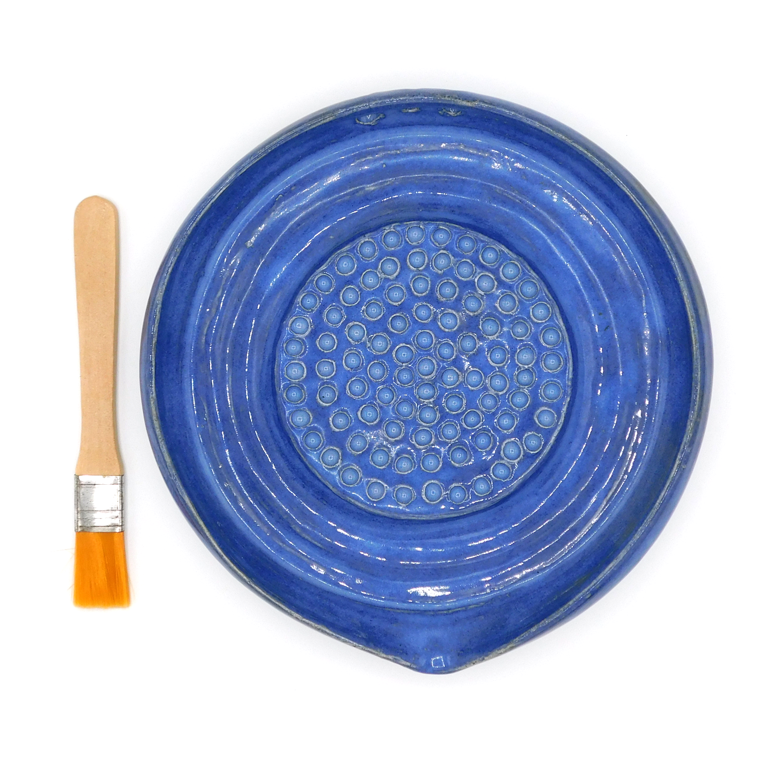 Garlic Grater/Herb Stripper/Spoon Rest Bright Blue