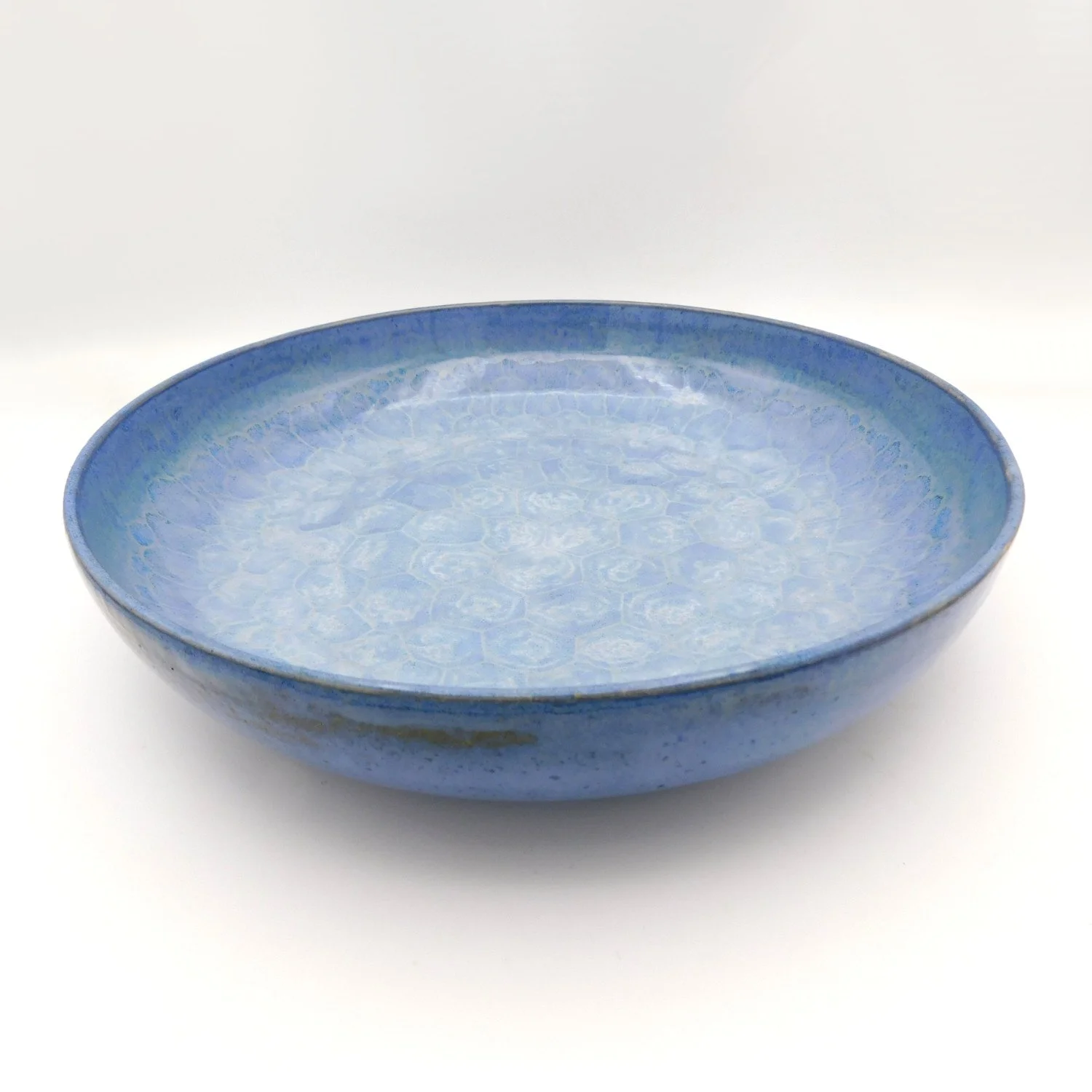 11.25 Inch Stoneware Fruit Bowl Blue Ice