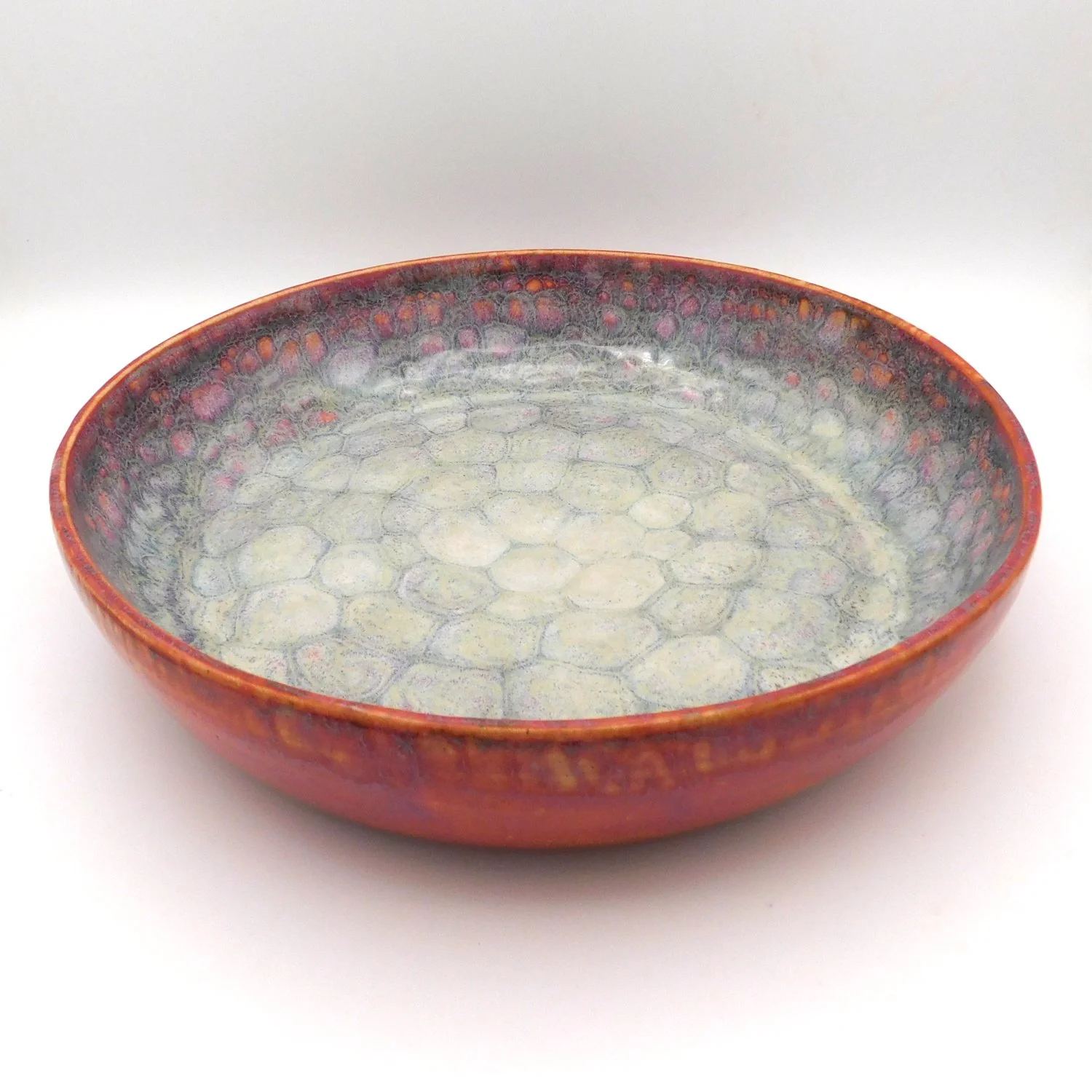 11.2 Inch Stoneware Fruit Bowl Vibrant Ice