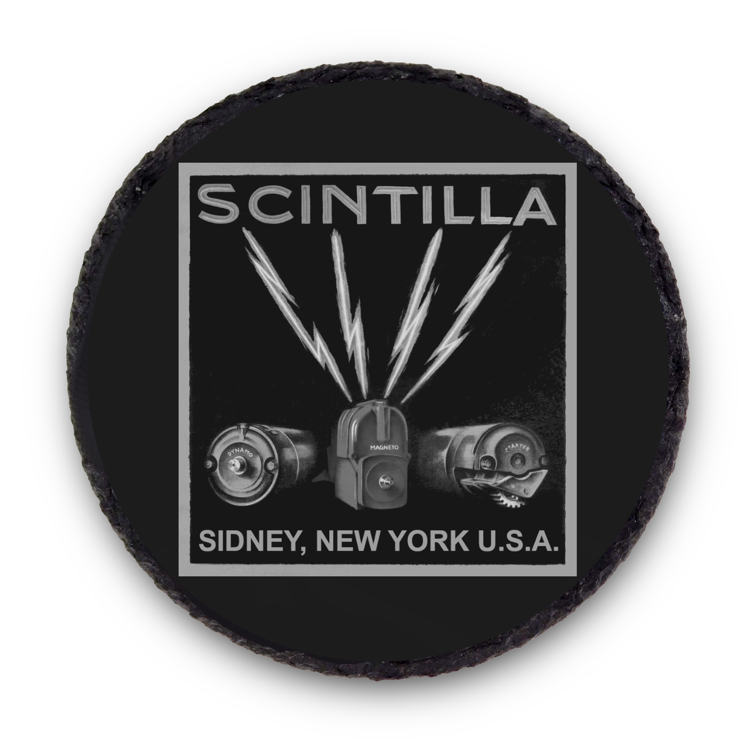 Natural Slate Coaster Scintilla Magneto