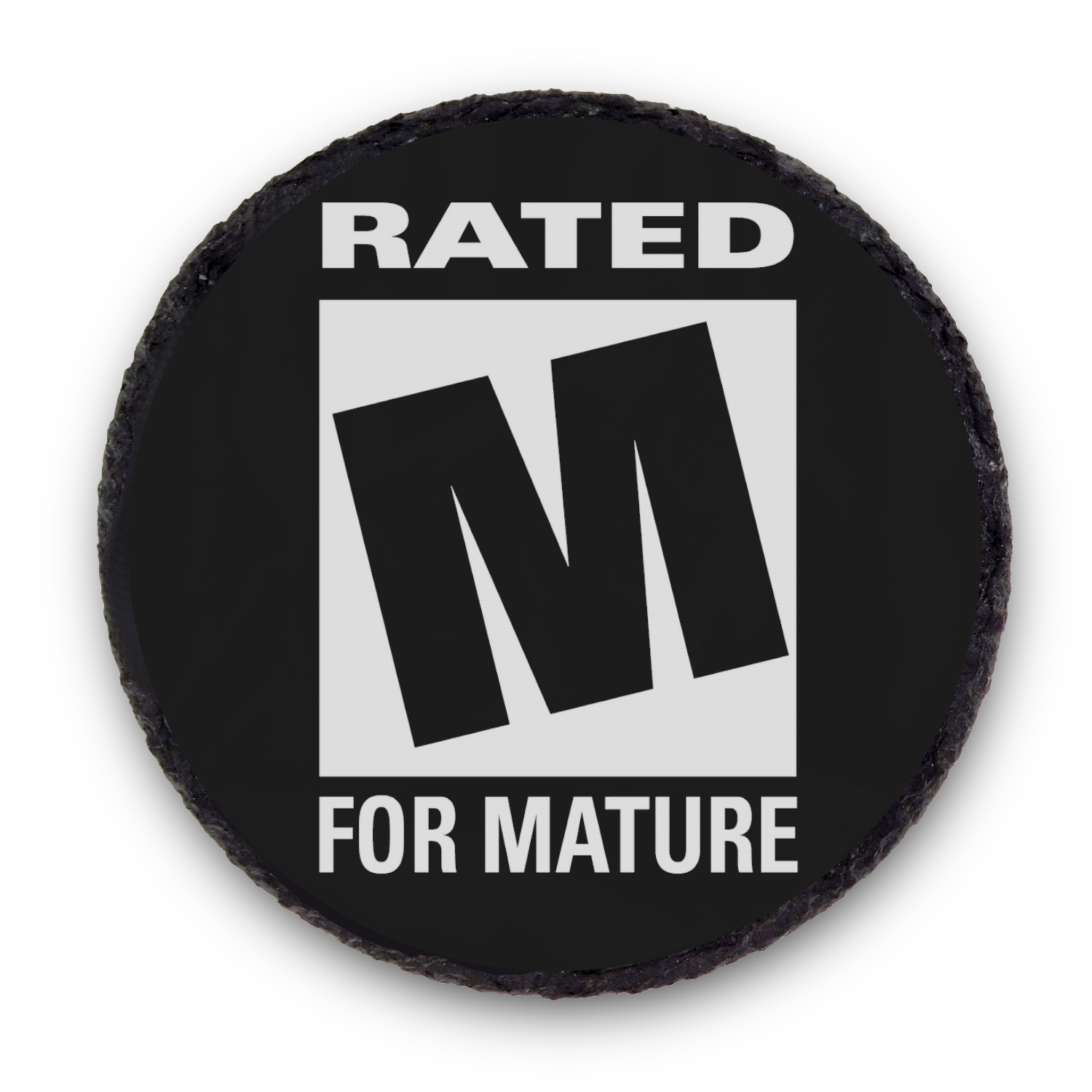Natural Slate Coaster Rated M For Mature