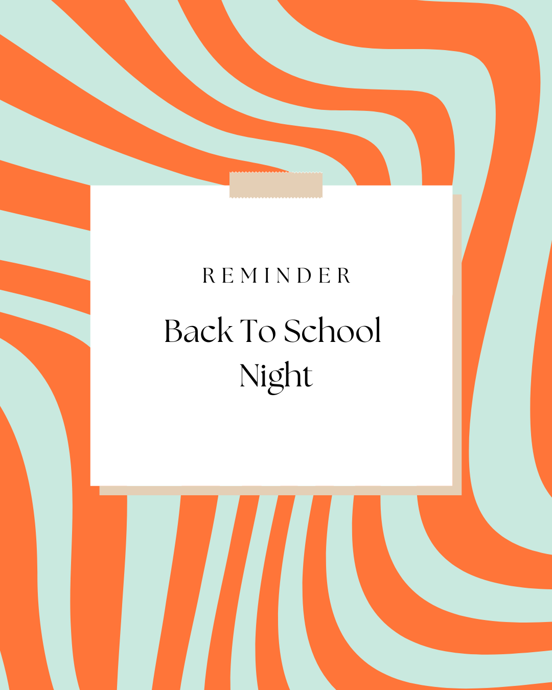 Back to School Night; Kindergarten & 1st Grade