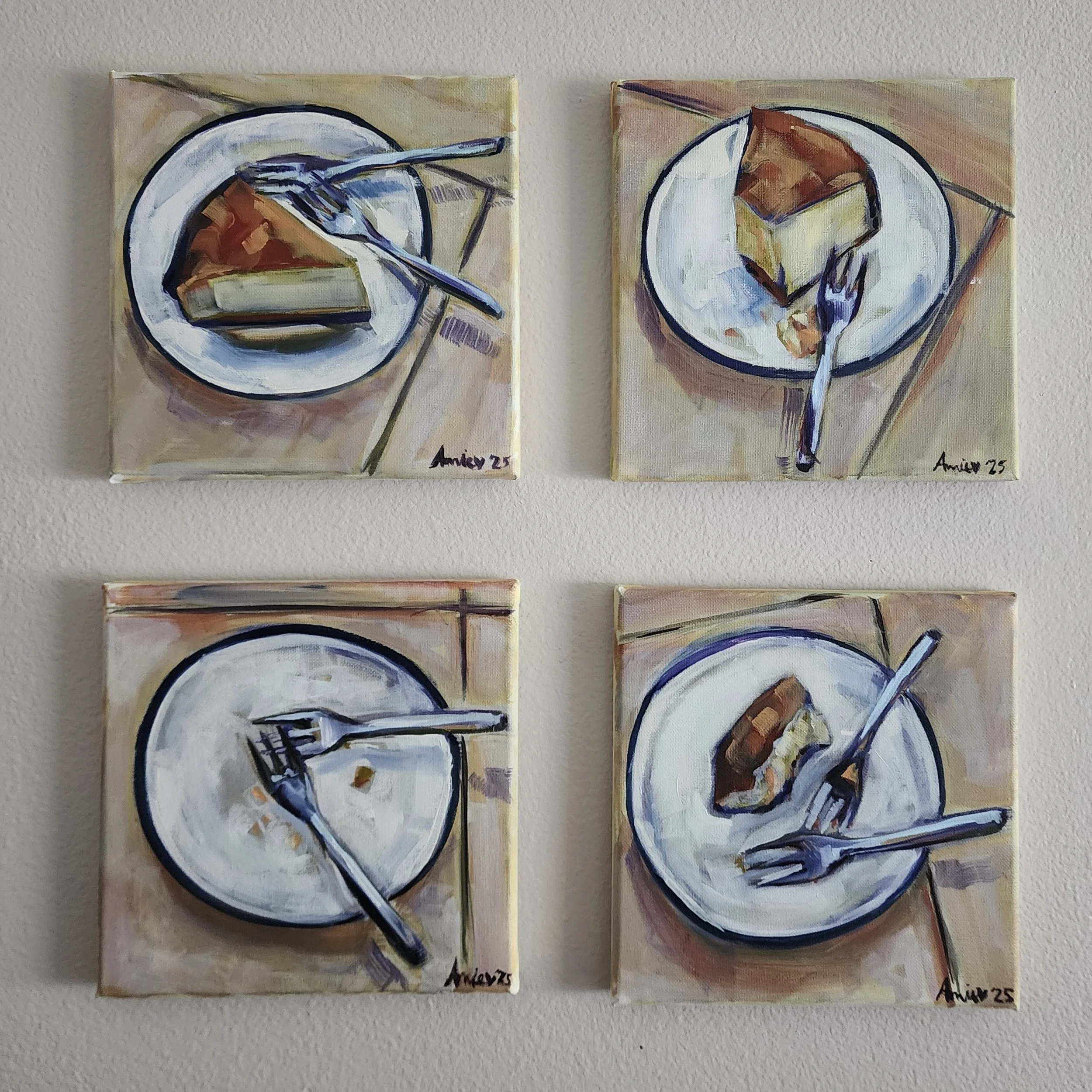 Study of a Slice of Cake 1, 2, 3, and 4