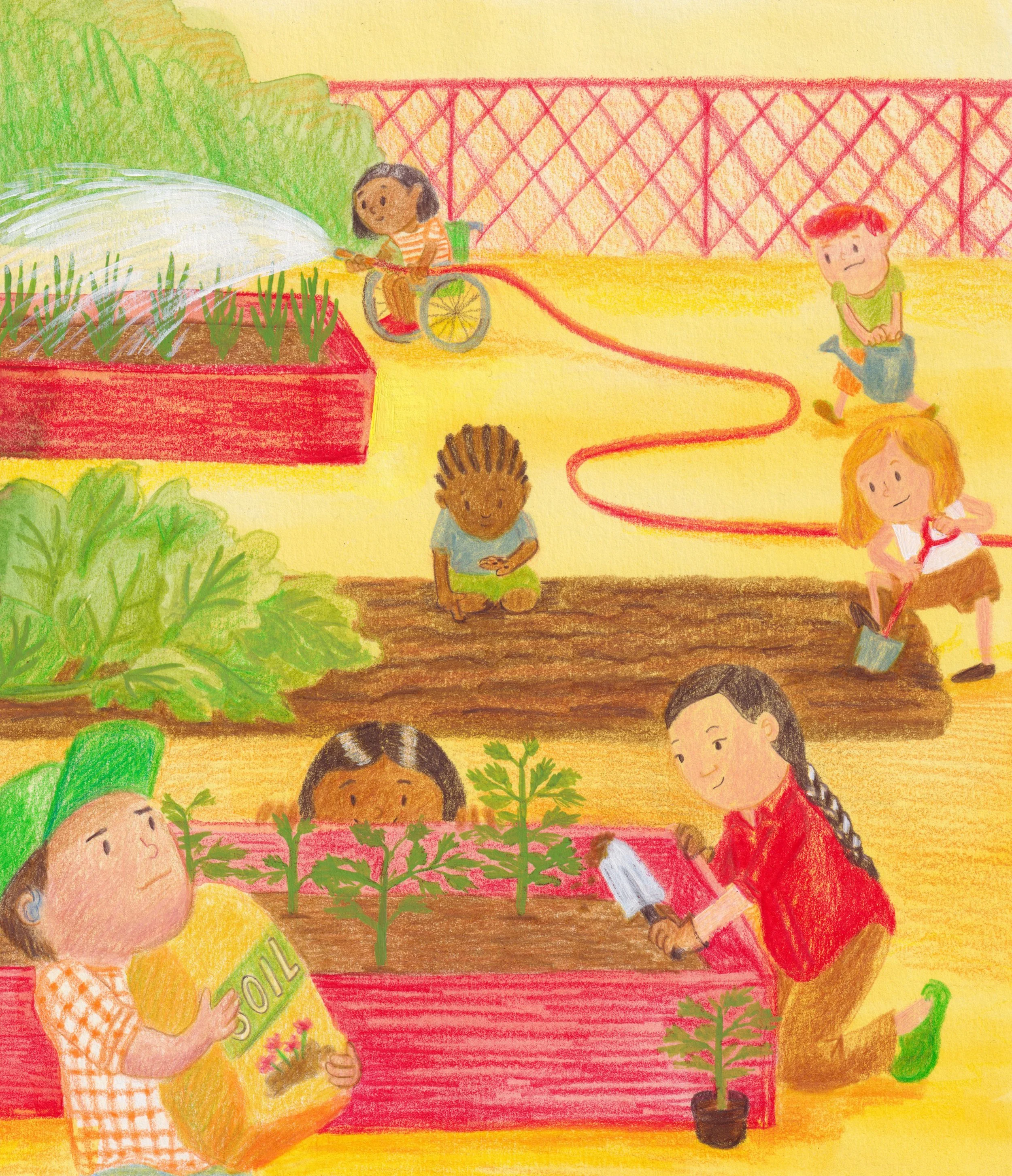 Better Together Community Garden illustration published by Little Thoughts Press