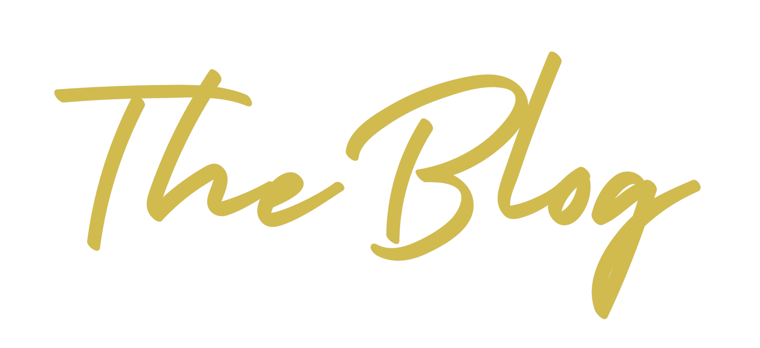 Gold cursive text reading 'The Blog' on a clear background.