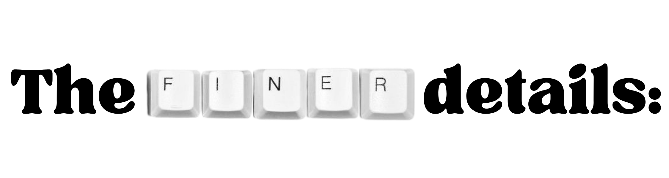 The finger details - with "finer" in keyboard letters