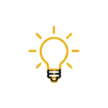 An illustration of a light bulb with rays emanating from it, symbolizing lighting solutions.
