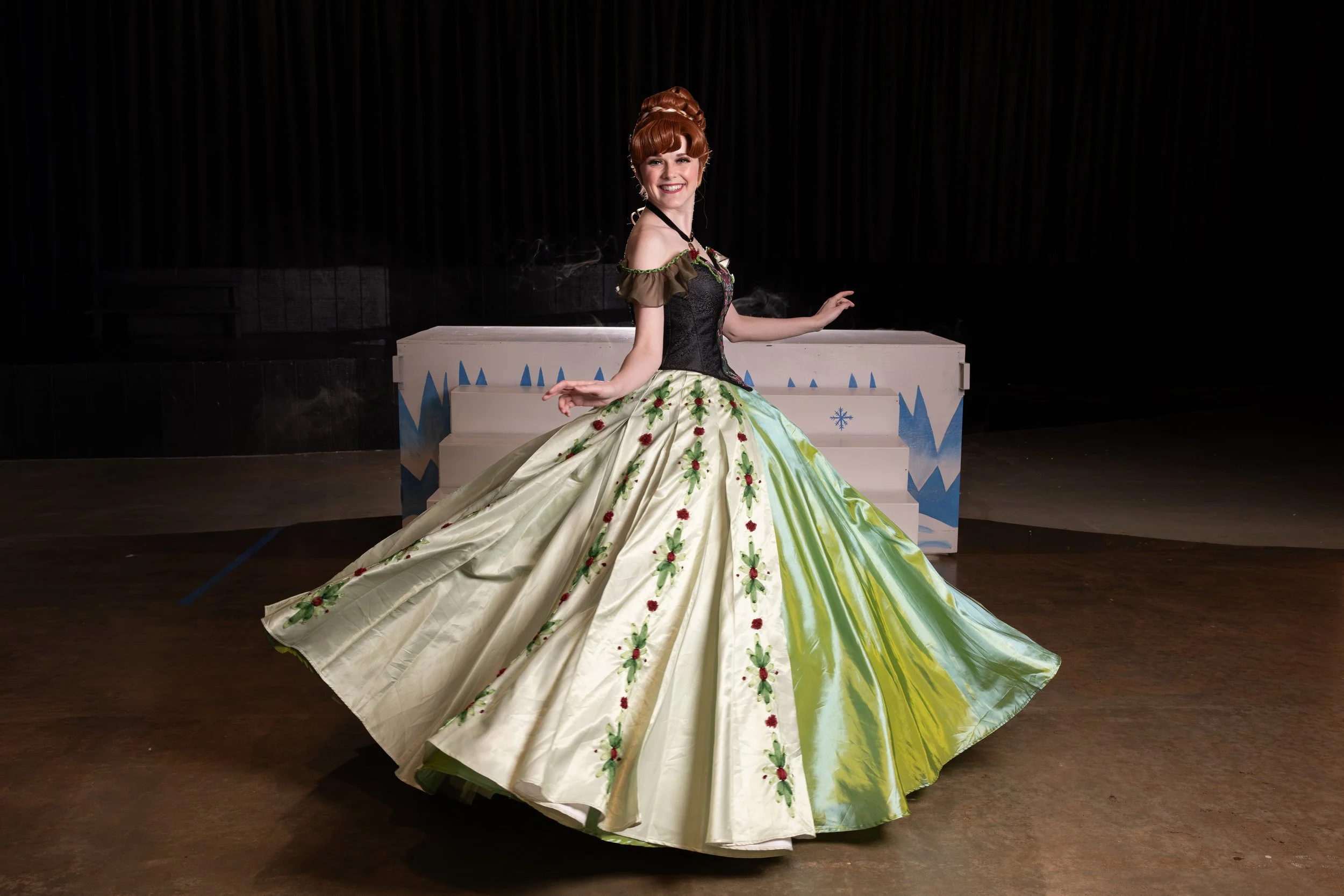 Anna twirling in her coronation gown