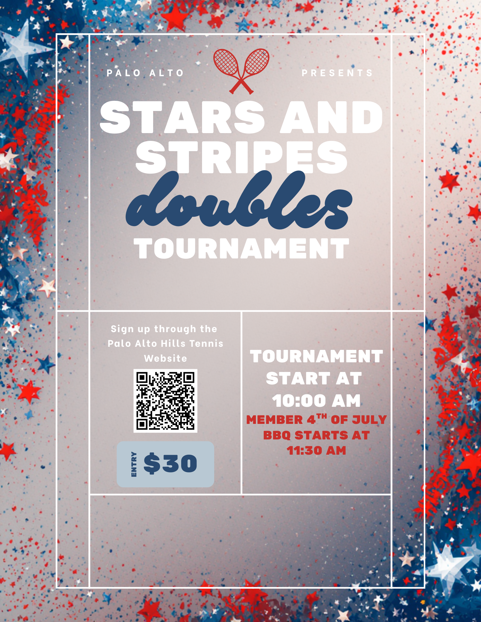 4th of July Tennis (10-11:30am)