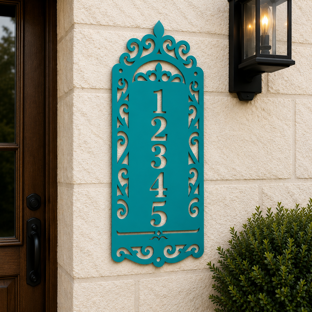 Custom Vertical Metal Address Sign
