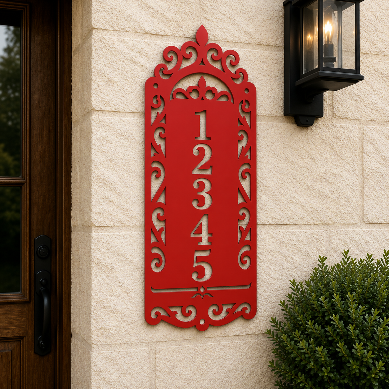 Custom Vertical Metal Address Sign