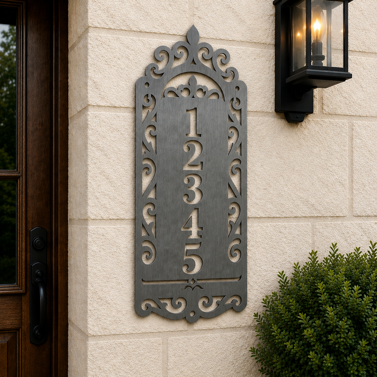 Custom Vertical Metal Address Sign