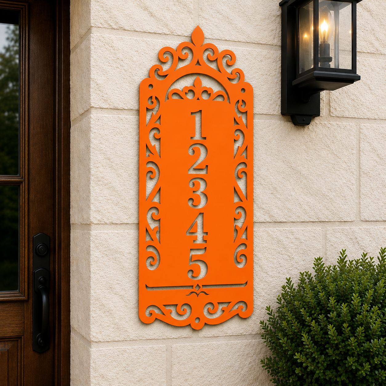 Custom Vertical Metal Address Sign