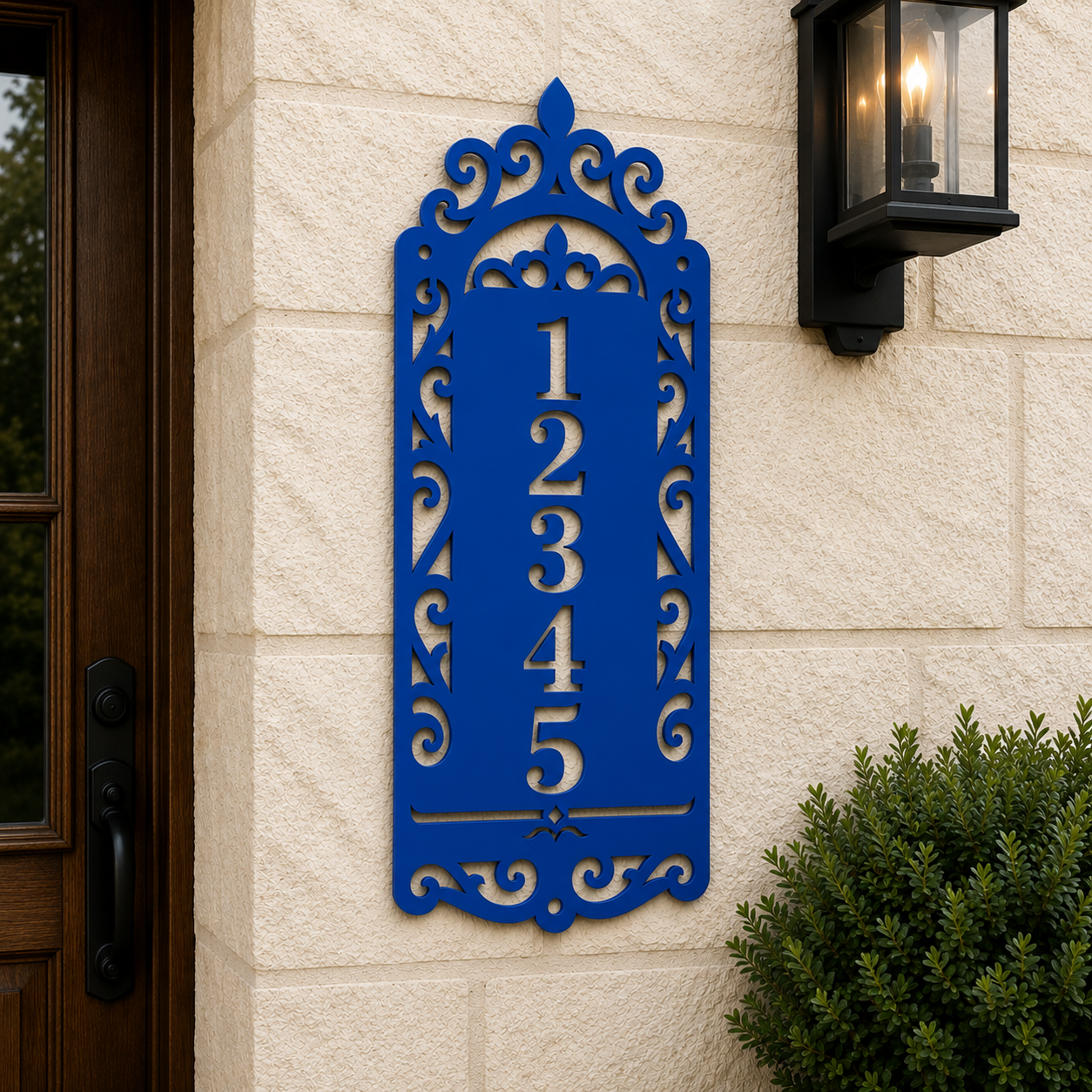 Custom Vertical Metal Address Sign