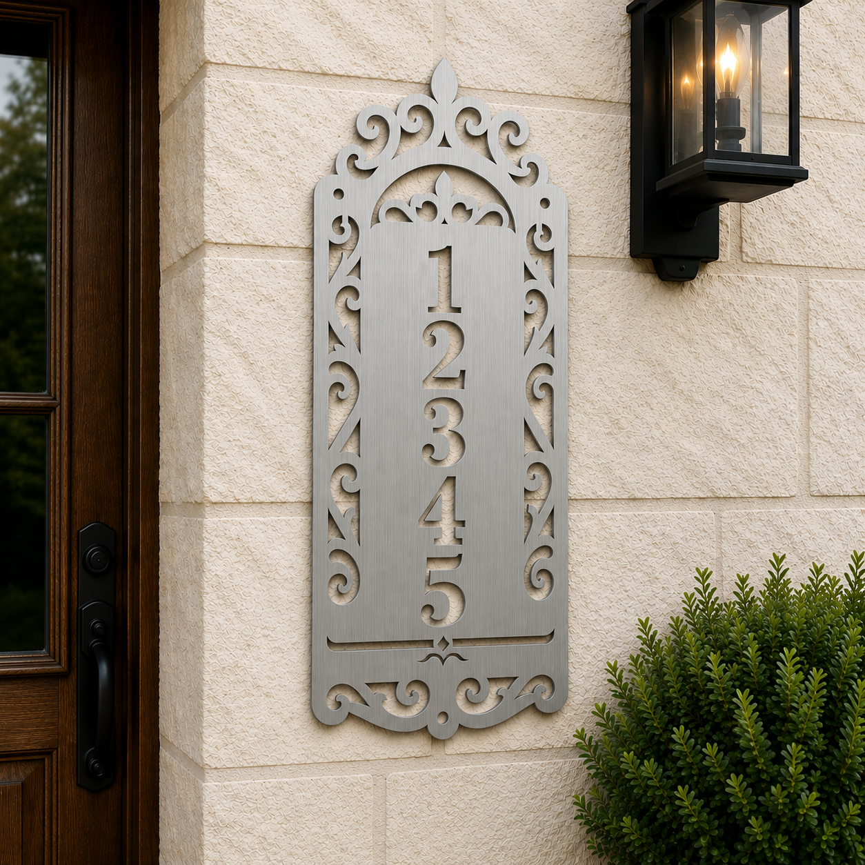 Custom Vertical Metal Address Sign