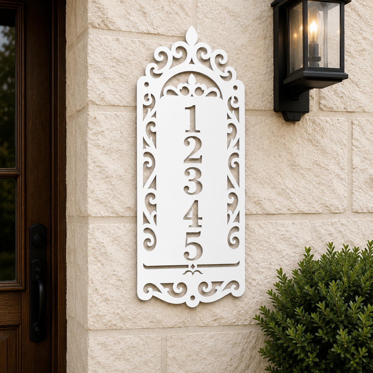 Custom Vertical Metal Address Sign