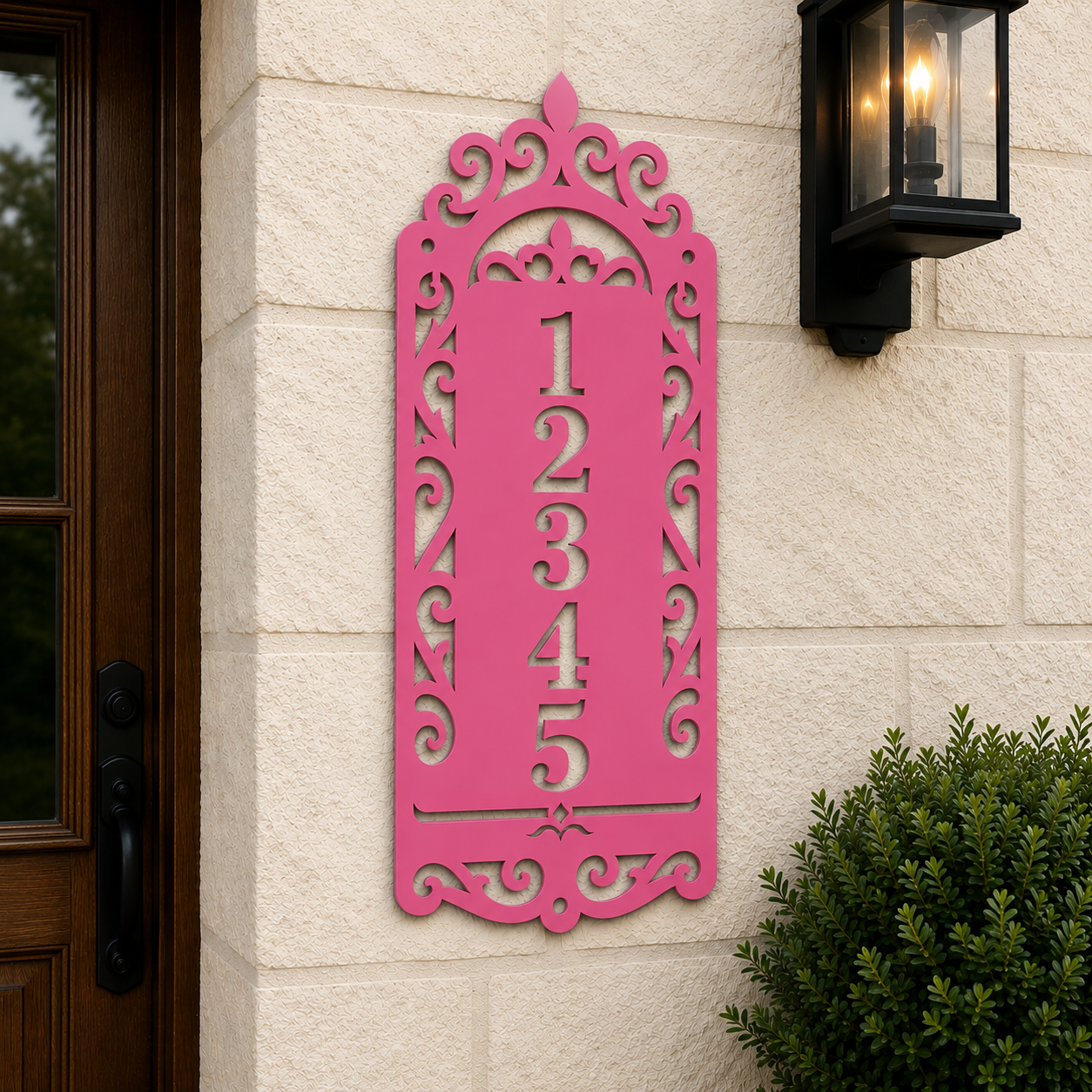 Custom Vertical Metal Address Sign