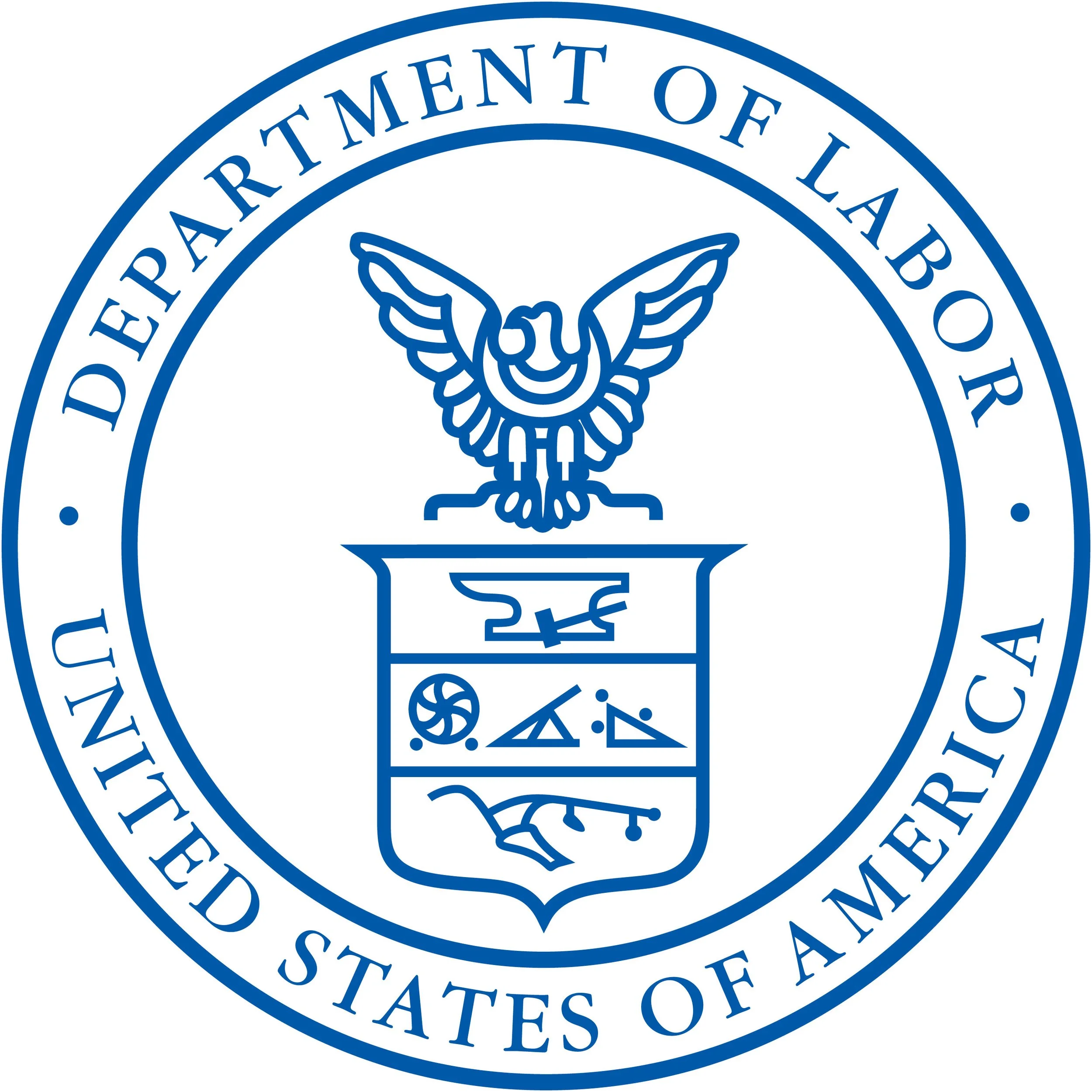 U.S. Department of Labor seal — AeroVis holds OSHA Construction and General Industry certification, ensuring compliant and safe drone operations on active job sites