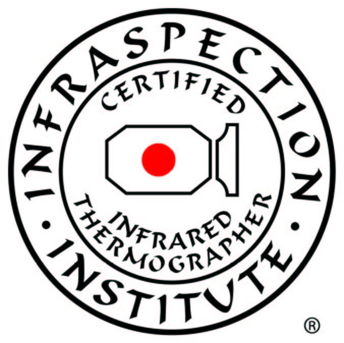 Infraspection Institute Certified Infrared Thermographer seal — AeroVis is sUAS Thermography Level 1 certified for aerial thermal imaging inspections of roofs, solar panels, and building envelopes