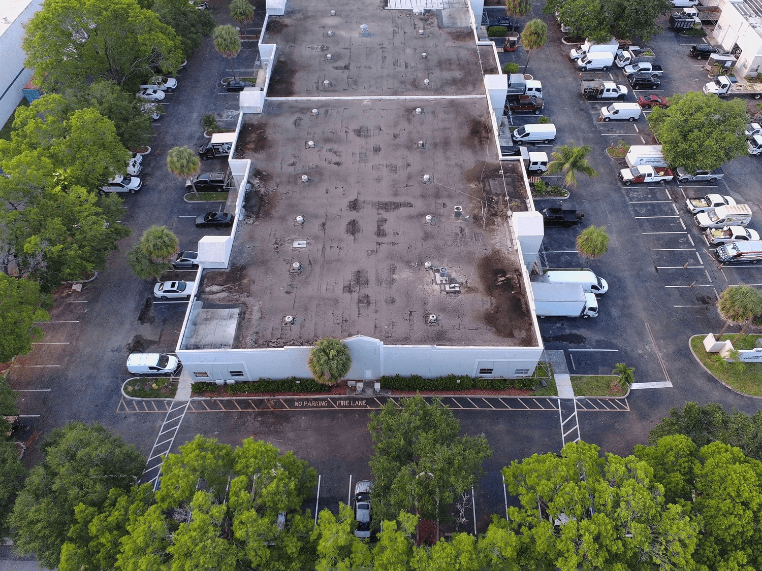 Example commercial roof viewed from above in visible light