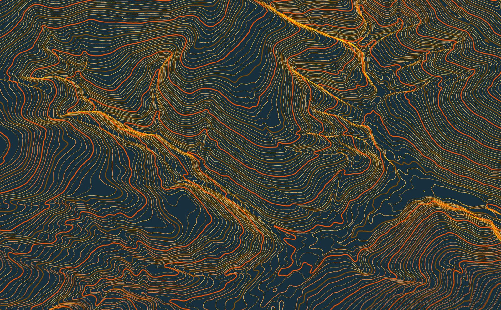 Terrain contour lines generated from site data in 3Dsurvey