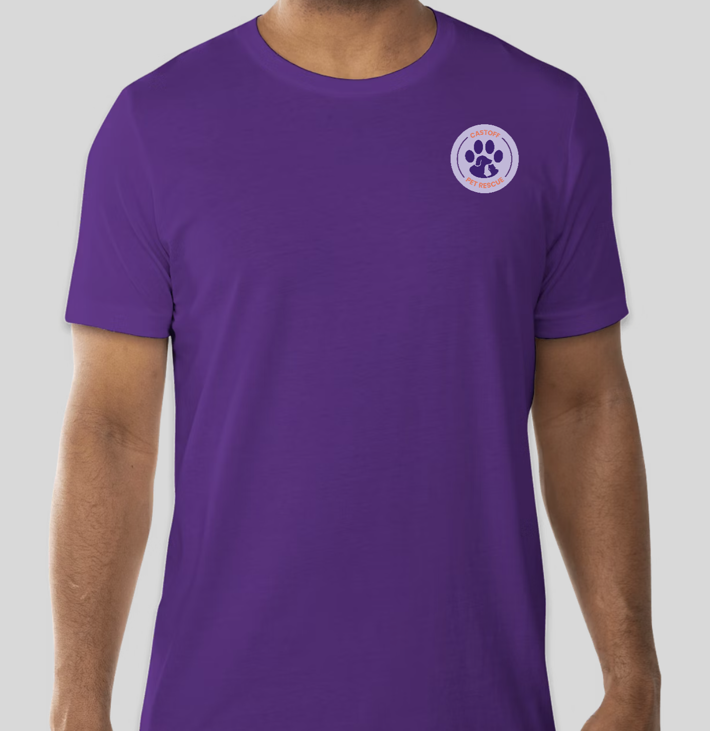 Castoff PetRescue Tshirt in Violet Front Logo.png