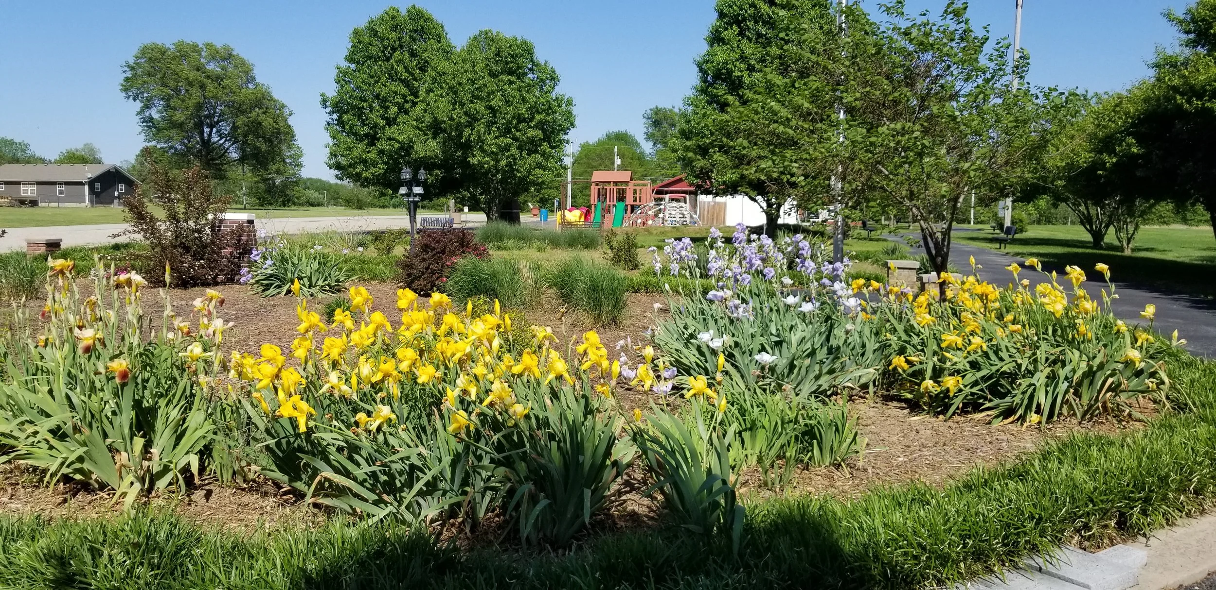 Gardens and playground at Franklin Community Park