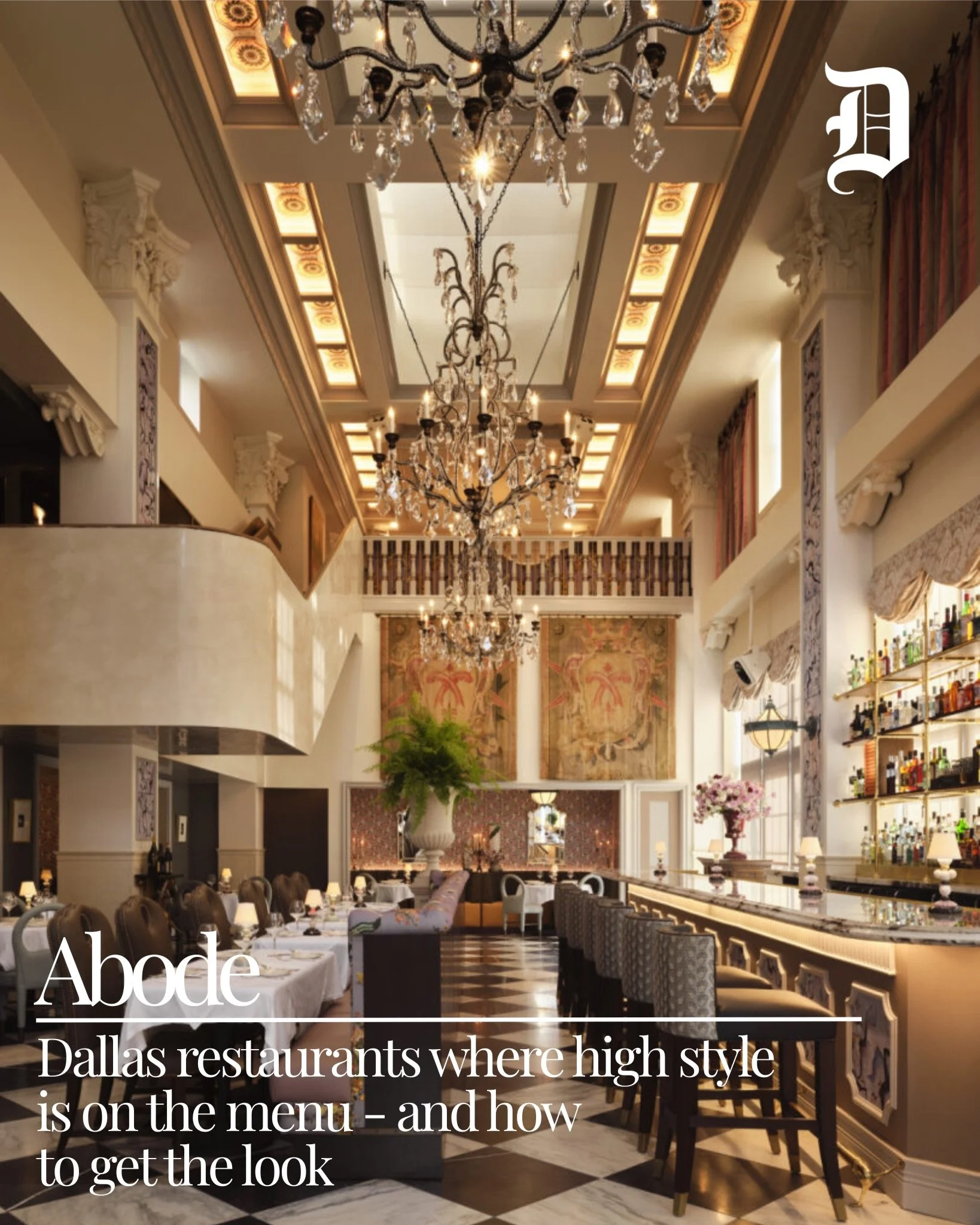 &ldquo;You have to have a point of view.&rdquo;

As featured in @dmn_abode editors recently asked the teams behind some of Dallas&rsquo; most atmospheric, high-style eateries how to draw inspiration from hospitality design and bring those ideas home.