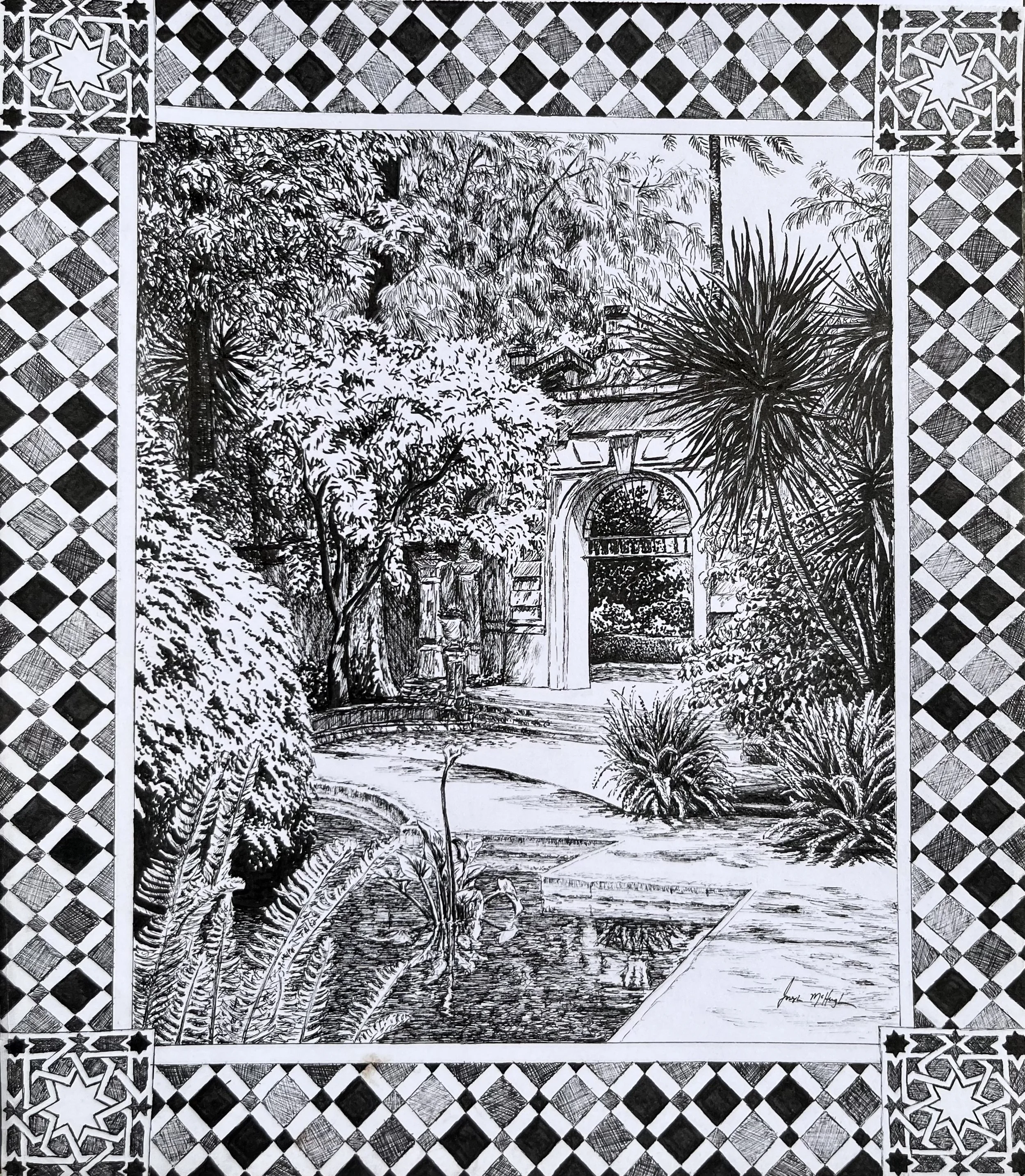 Real Alcázar de Sevilla
(Pen and Ink), 9"x11"