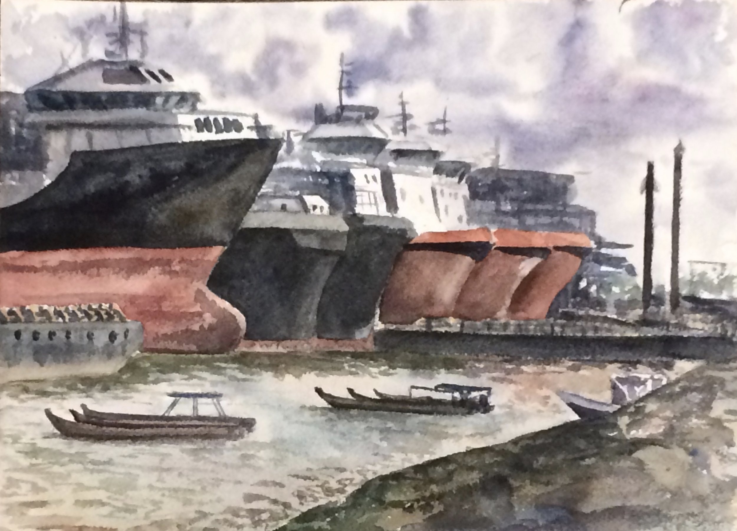 Singapore Ships (plein air)
12"x16"