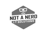 Logo for 'Init a Nerd IT Solutions' featuring glasses and a book