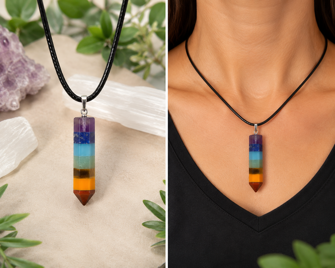 7 Chakra Mini Point Pendant