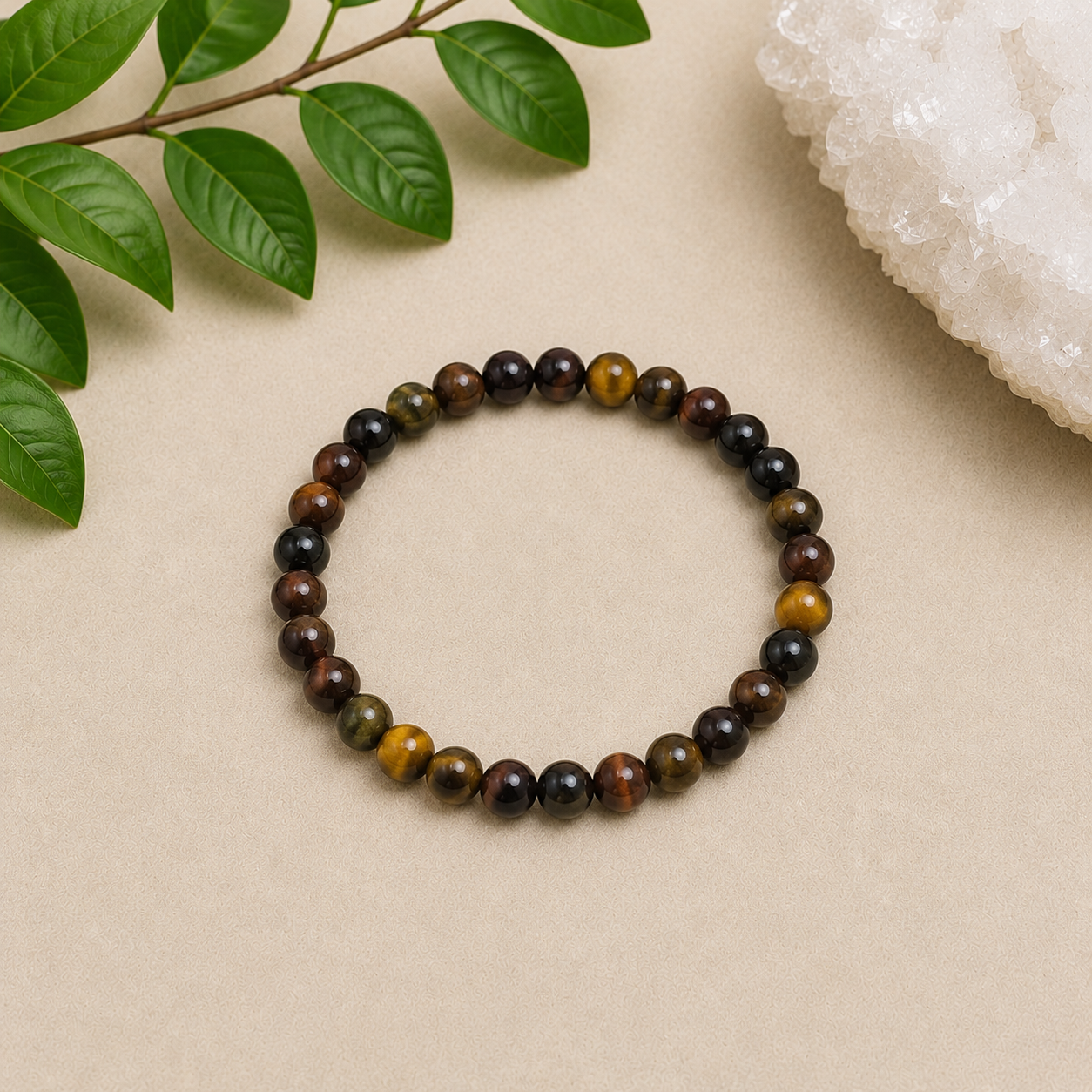 Red, yellow and blue Tiger Eye | 6mm Bead Bracelet