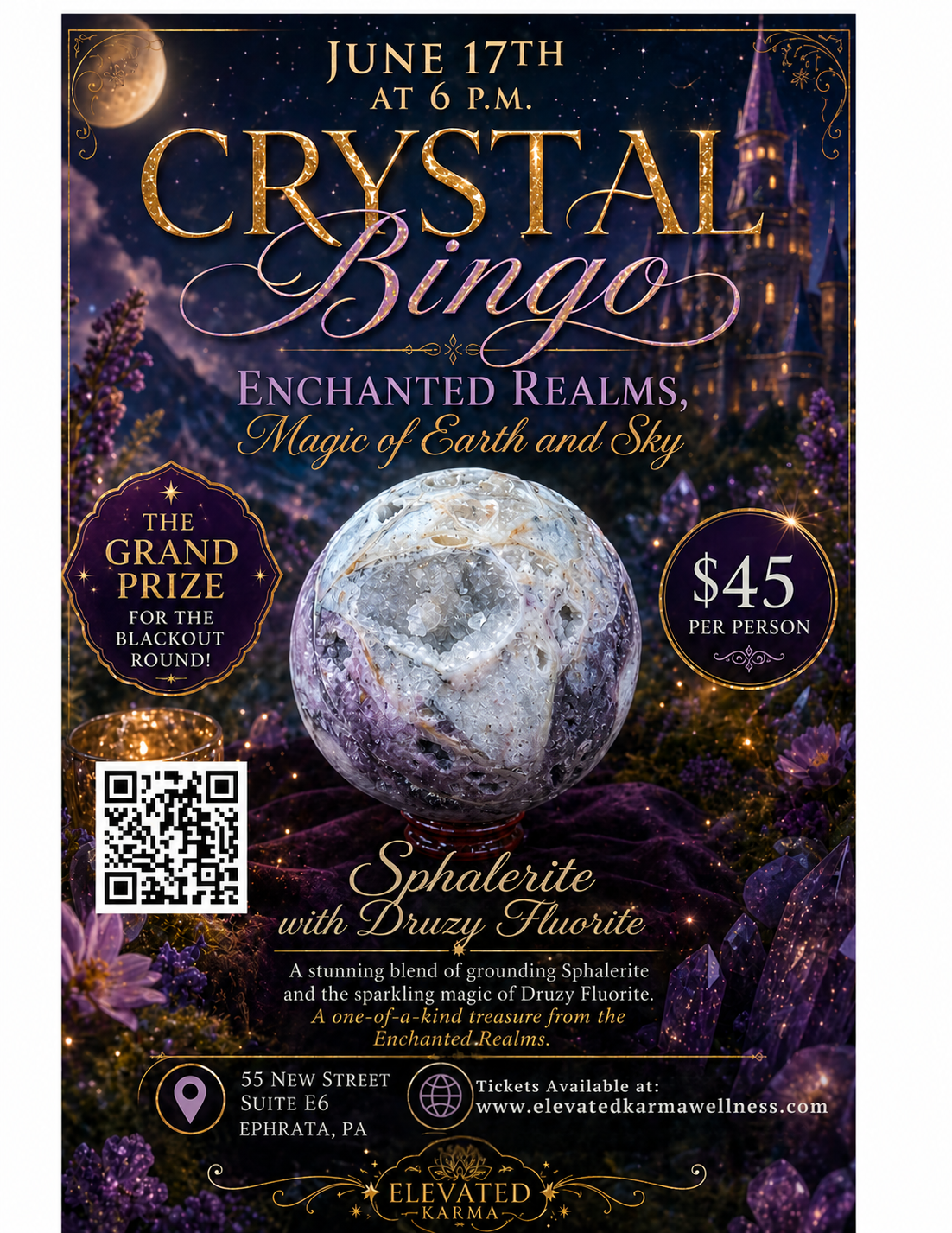 Crystal Bingo | June 17th 6pm | Enchanted Realms, Magic of Earth & Sky