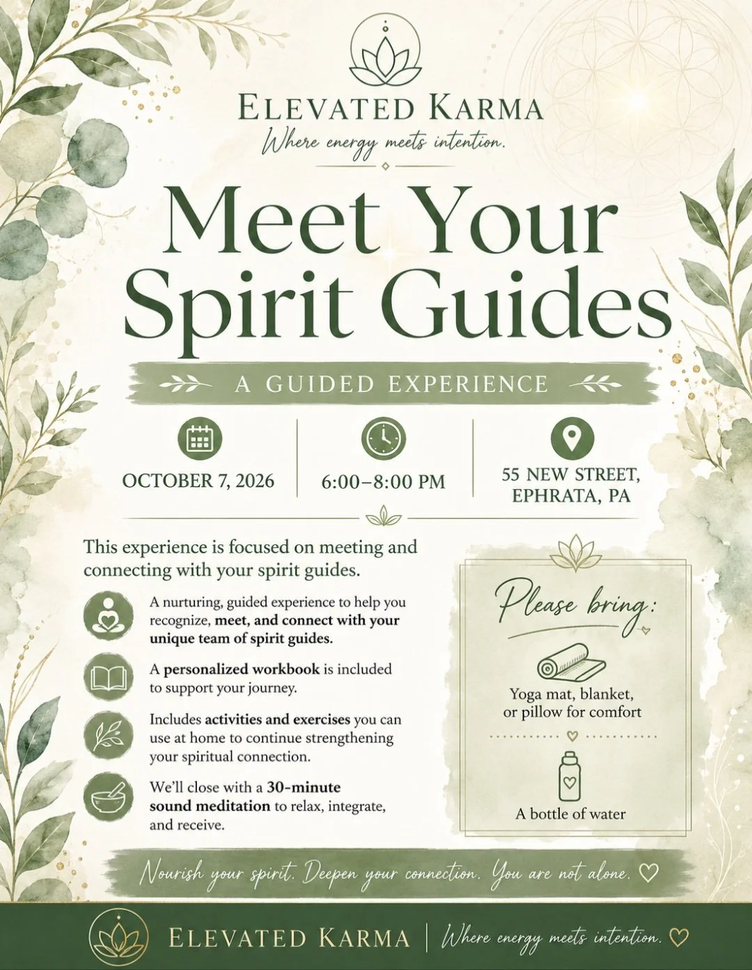 ✨ Meet Your Spirit Guides ✨ A Guided Experience Oct 7th, 2026  |  6pm