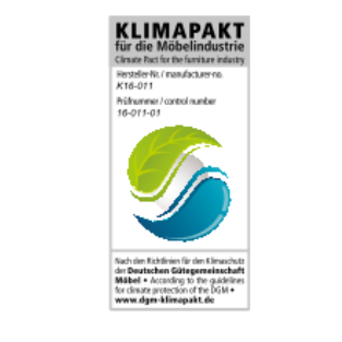 Bild på en rapport om klimatpåverkan för möbelindustrin, med grafisk design och text.