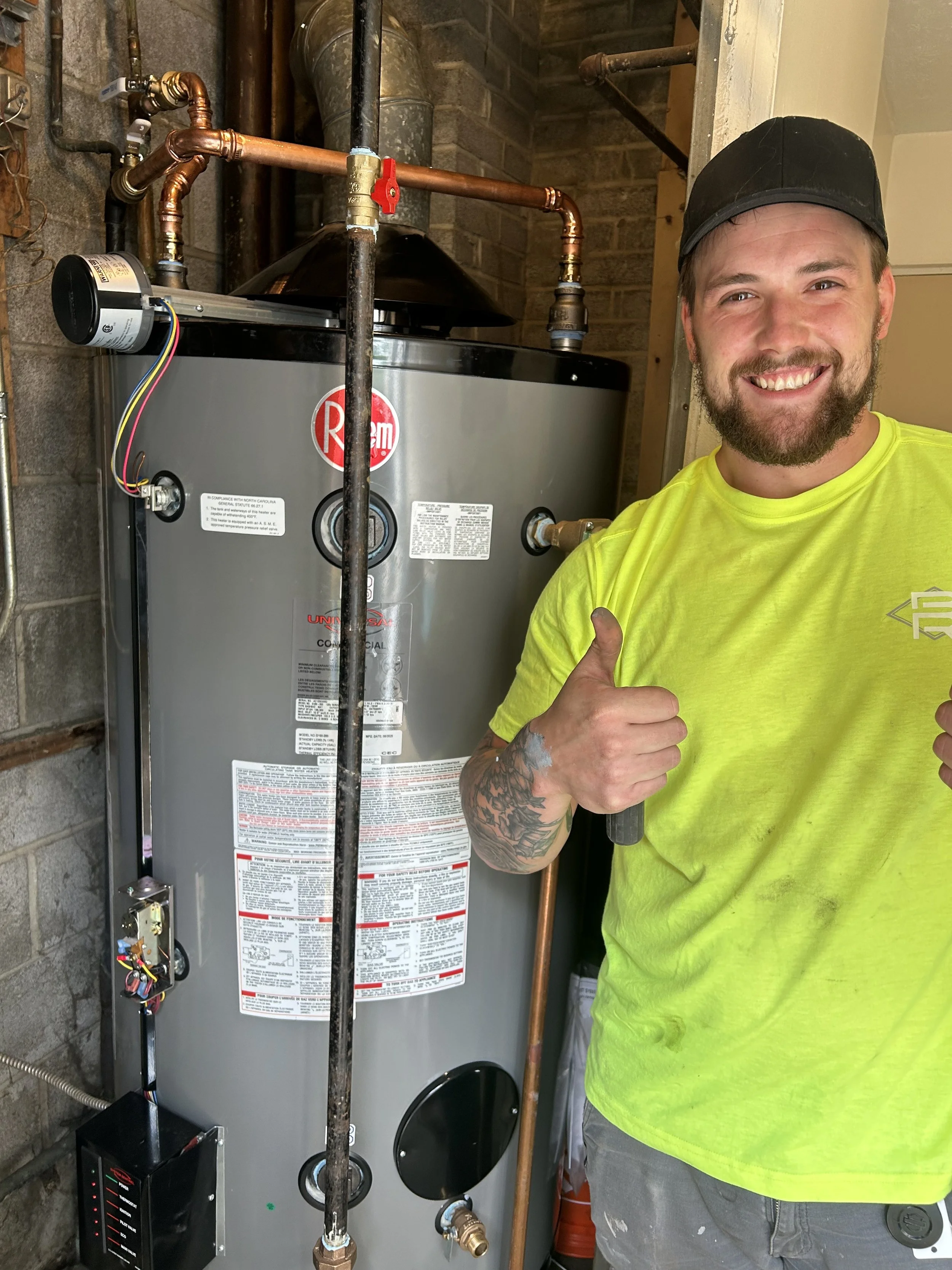 Professional hot water tank install