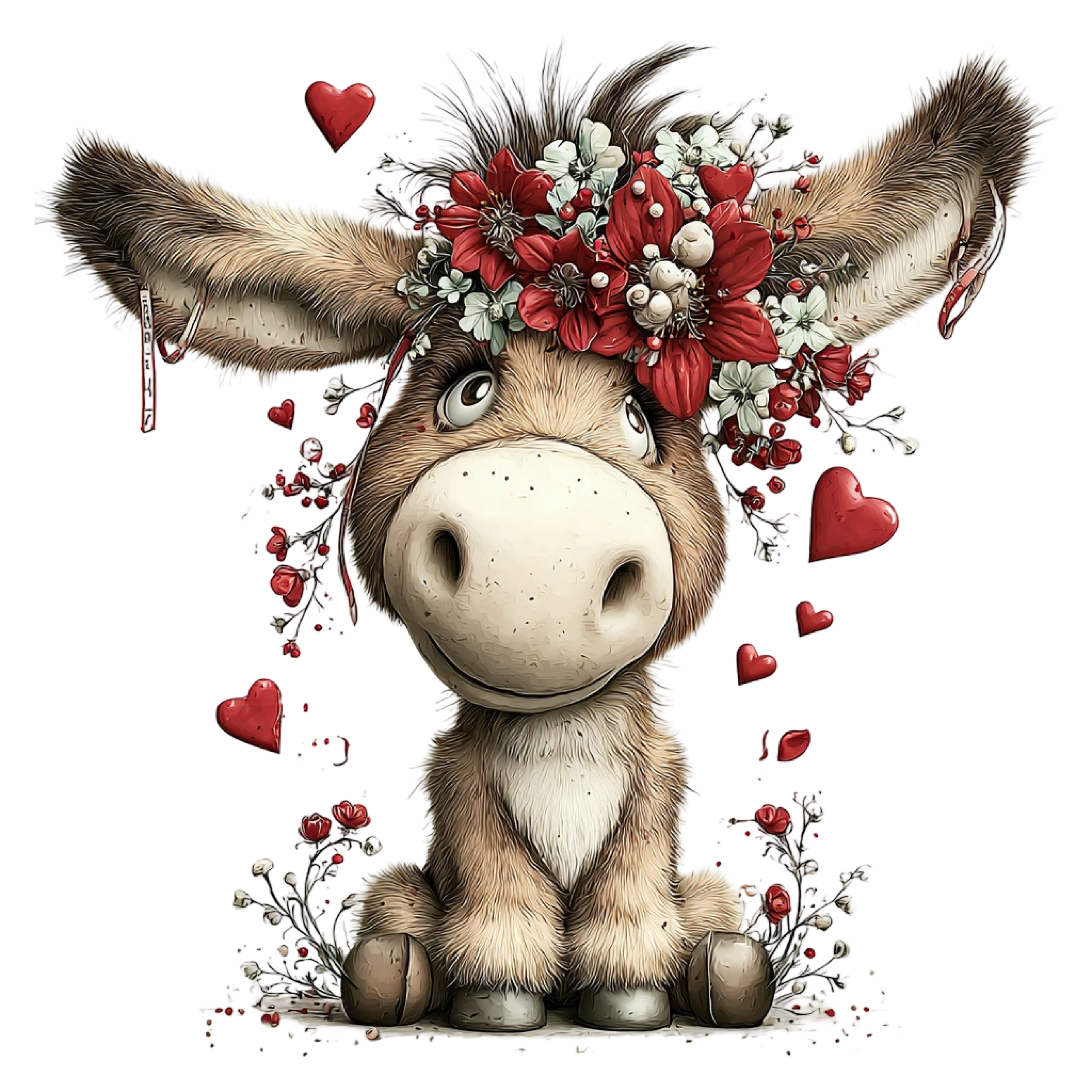 Whimsical Valentine Donkey Clipart (2).png