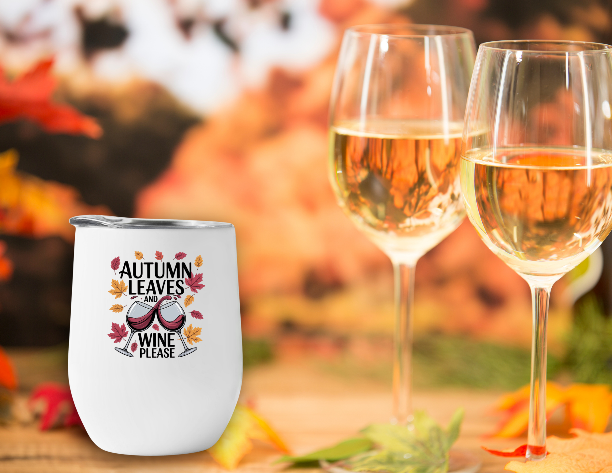 Autumn Leaves 12oz Wine Tumbler