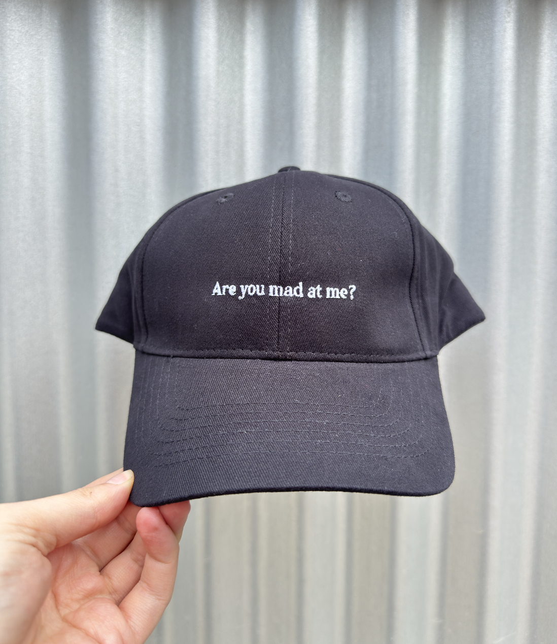 'Are you mad at me?' black cap