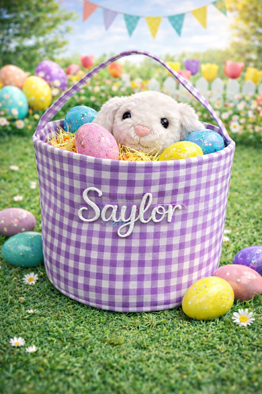 Personalized Embroidered Easter Basket