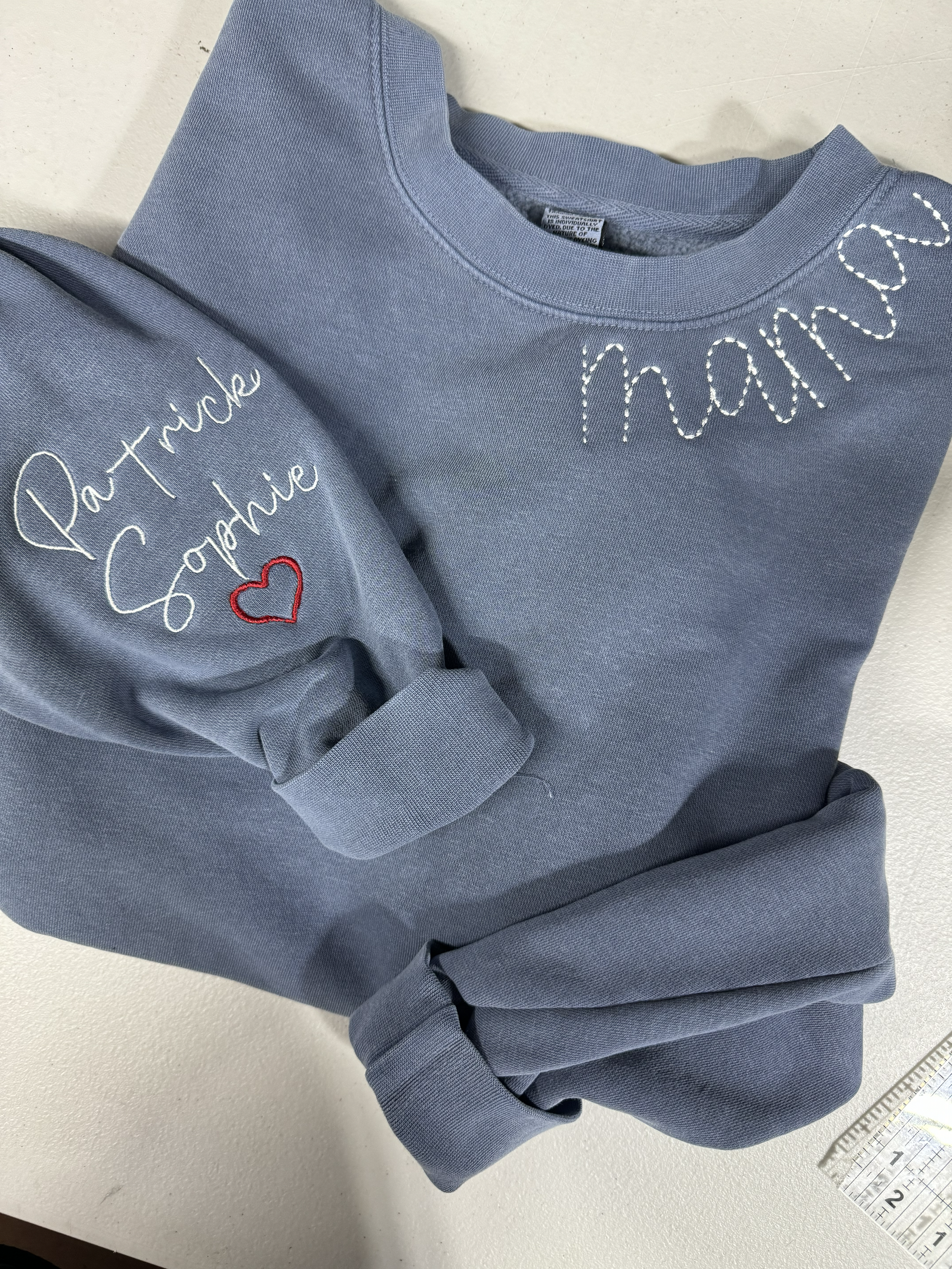 Custom Neckline Embroidered Sweatshirt