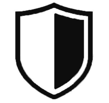 Black security shield icon with a cord or wire attached.